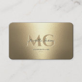 Elegant Modern Monogram Faux Gold Professional QR Visitekaartje (Voorkant)