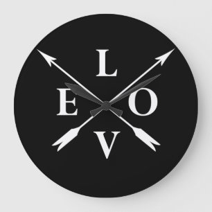Elegant modern monogram geliefde grote klok