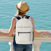 Elegant modern monogram gepersonaliseerd met naam bedrukte rugzak