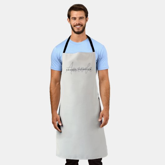 Elegant modern monogram gepersonaliseerd met naam schort (Gedragen)