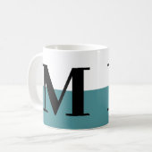 Elegant modern monogram Gift Blauwgroen Koffiemok (Voorkant links)