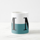 Elegant modern monogram Gift Blauwgroen Koffiemok (Center)