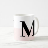 Elegant Modern Monogram Gift Blush Pink Coffee Mok (Voorkant rechts)