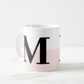 Elegant Modern Monogram Gift Blush Pink Coffee Mok (Voorkant links)