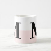 Elegant Modern Monogram Gift Blush Pink Coffee Mok (Center)