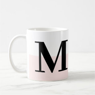 Elegant Modern Monogram Gift Blush Pink Coffee Mok
