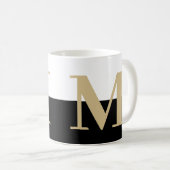 Elegant Modern Monogram Gift Gold Black Coffee Mok (Voorkant rechts)