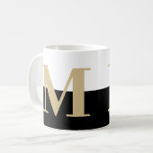 Elegant Modern Monogram Gift Gold Black Coffee Mok (Voorkant links)