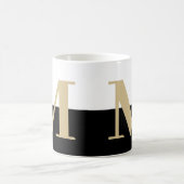 Elegant Modern Monogram Gift Gold Black Coffee Mok (Center)