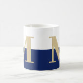 Elegant Modern Monogram Gift Gold Navy Coffee Mok (Center)
