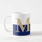 Elegant Modern Monogram Gift Gold Navy Coffee Mok (Links)