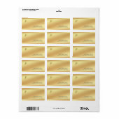 Elegant modern monogram Glam Shiny Gold Plain Etiket (Full Sheet)