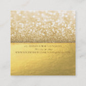 Elegant Modern Monogram Gold Glitter Bokeh Vierkante Visitekaartje (Achterkant)