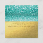 Elegant Modern Monogram Gold Glitter Bokeh Vierkante Visitekaartje (Achterkant)