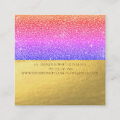 Elegant modern monogram Gold Ombre Glitter Square Vierkante Visitekaartje (Achterkant)