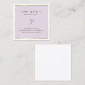 Elegant Modern Monogram Gold Paarse Trendy Plain Vierkante Visitekaartje (Voorkant / Achterkant)