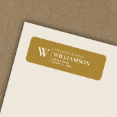 Elegant modern monogram Gold Return-adres Etiket