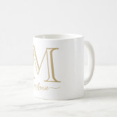 Elegant Modern Monogram Gold White Mok (Voorkant rechts)