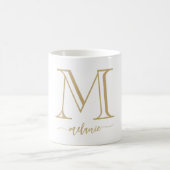 Elegant Modern Monogram Gold White Mok (Center)
