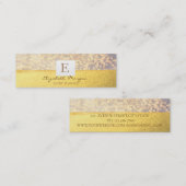 Elegant Modern Monogram Goud, Bokeh Mini Visitekaartje (Voorkant / Achterkant)