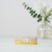 Elegant Modern Monogram Goud, Bokeh Mini Visitekaartje (Staand voorkant)