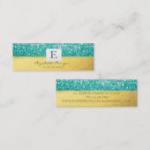 Elegant Modern Monogram Goud, Glitter Bokeh Mini Visitekaartje (Voorkant / Achterkant)