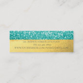 Elegant Modern Monogram Goud, Glitter Bokeh Mini Visitekaartje (Achterkant)
