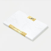 Elegant Modern Monogram Goud Marmer Sjabloon Post-it® Notes (Schuin)
