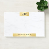 Elegant Modern Monogram Goud Marmer Sjabloon Post-it® Notes (Kantoor)