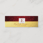 Elegant modern monogram goud, Red Glitter Bokeh Mini Visitekaartje (Voorkant)