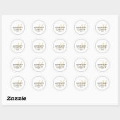 Elegant Modern Monogram Goud Retouradres Ronde Sticker (Vel)