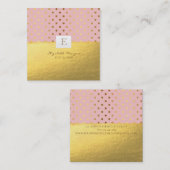 Elegant modern monogram goud , Stippen Vierkante Visitekaartje (Voorkant / Achterkant)