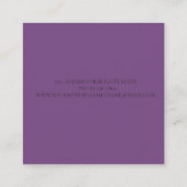 Elegant modern monogram goud, Violet Vierkante Visitekaartje (Achterkant)
