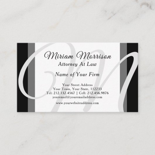 Elegant modern monogram grafisch bedrijf visitekaartje (Voorkant)