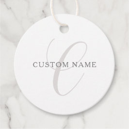 Elegant modern monogram | Grijs & Wit (bewerkbaar) Bedankjes Labels