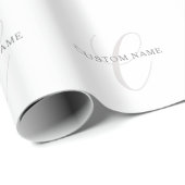 Elegant modern monogram | Grijs & Wit (bewerkbaar) Cadeaupapier (Rol Hoek)