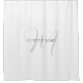 Elegant modern monogram | Grijs & Wit (bewerkbaar) Douchegordijn (Voorkant)