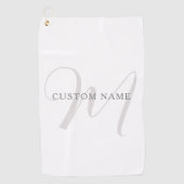 Elegant modern monogram | Grijs & Wit (bewerkbaar) Golfhanddoek (Voorkant)
