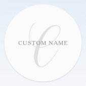 Elegant modern monogram | Grijs & Wit (bewerkbaar) Labels