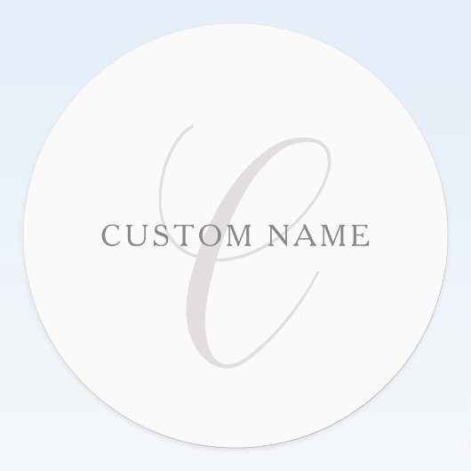 Elegant modern monogram | Grijs & Wit (bewerkbaar) Labels