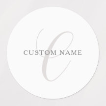 Elegant modern monogram | Grijs & Wit (bewerkbaar)