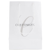 Elegant modern monogram | Grijs & Wit (bewerkbaar) Medium Cadeauzakje (Achterkant)