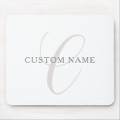 Elegant modern monogram | Grijs & Wit (bewerkbaar) Muismat (Voorkant)