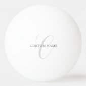 Elegant modern monogram | Grijs & Wit (bewerkbaar) Pingpongbal (Achterkant)
