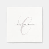 Elegant modern monogram | Grijs & Wit (bewerkbaar) Servet (Voorkant)