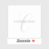 Elegant modern monogram | Grijs & Wit (bewerkbaar) Sticker (Vel)