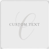 Elegant modern monogram | Grijs & Wit (bewerkbaar) Sticker (Voorkant)