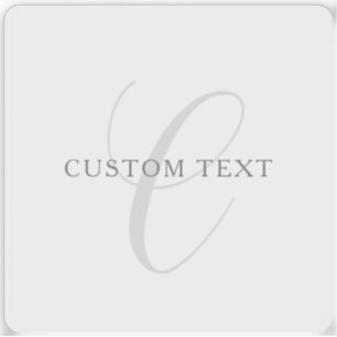 Elegant modern monogram   Grijs & Wit (bewerkbaar) Sticker