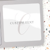 Elegant modern monogram | Grijs & Wit (bewerkbaar) Sticker