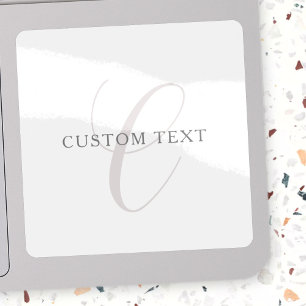 Elegant modern monogram   Grijs & Wit (bewerkbaar) Sticker